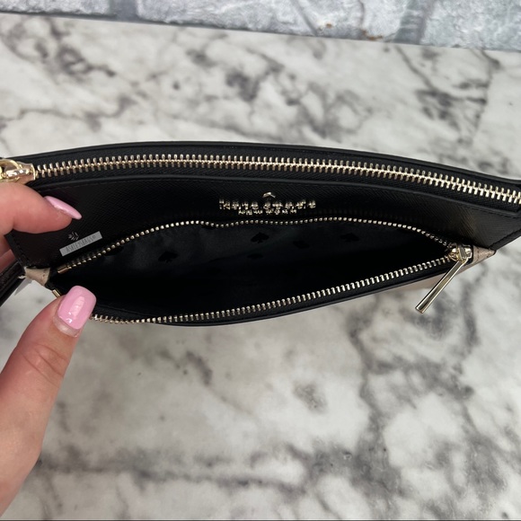 Kate Spade Staci Colorblock Leather Medium Wristlet Wallet In Warm Biege - Picture 5 of 8